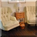 F27. Pair of wing back chairs. 39”h x 29”w x 33”d 